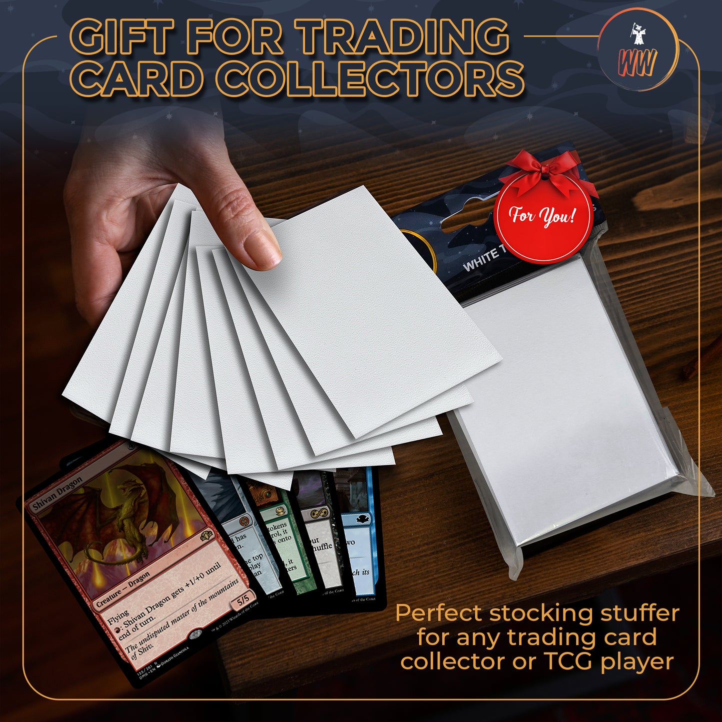 MTG Card Sleeves (White Textured) - Pack of 105 - Smooth Shuffling, 100 Micron Thickness - 66mm x 90mm, Compatable with Disney Lorcana