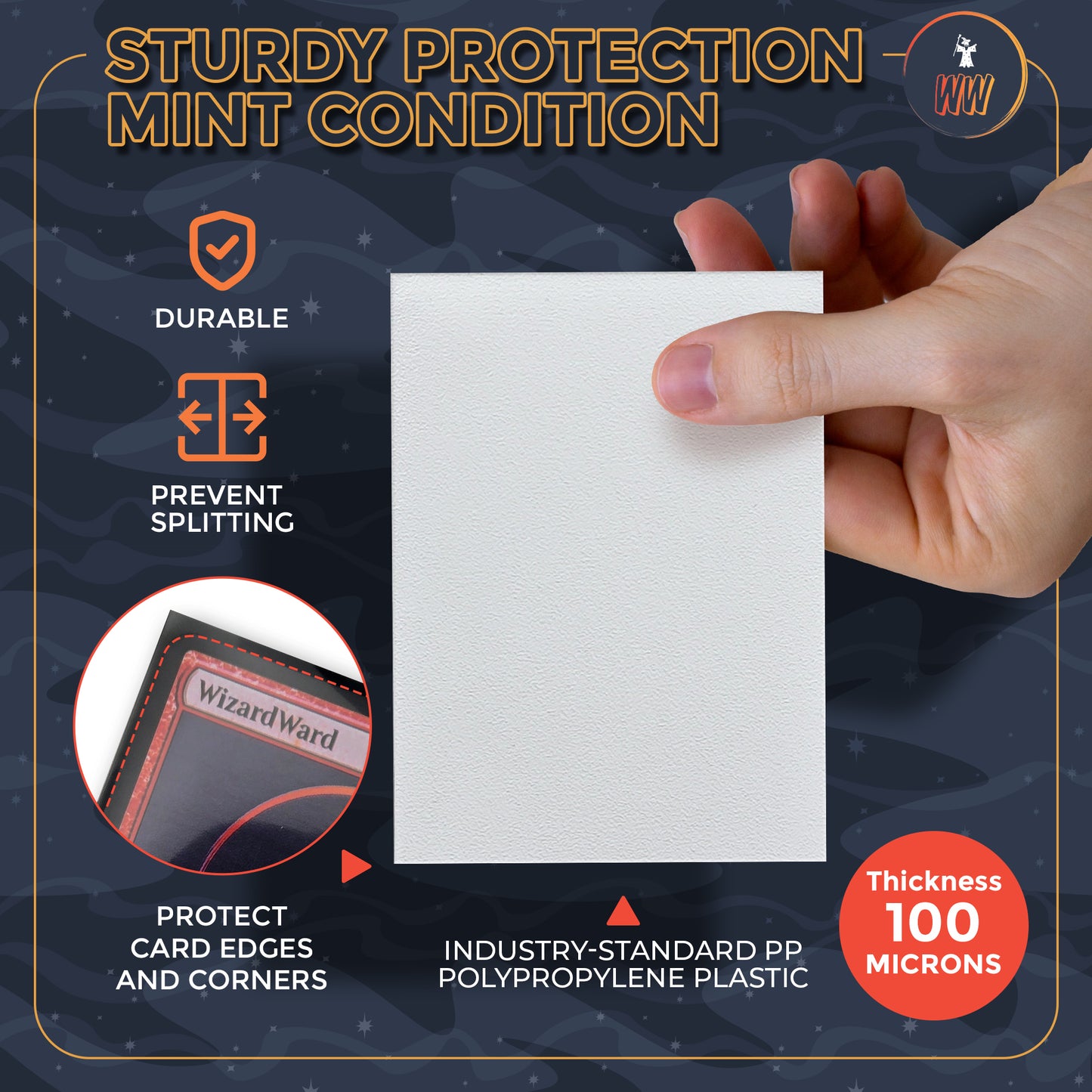 MTG Card Sleeves (White Textured) - Pack of 105 - Smooth Shuffling, 100 Micron Thickness - 66mm x 90mm, Compatable with Disney Lorcana