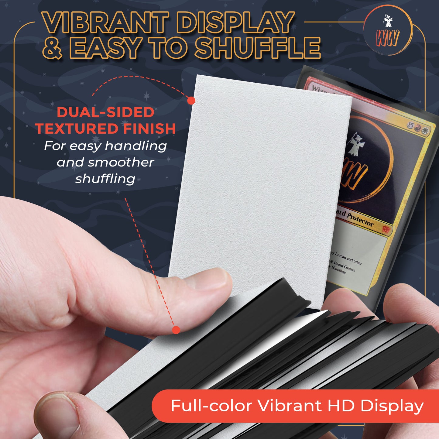 MTG Card Sleeves (White Textured) - Pack of 105 - Smooth Shuffling, 100 Micron Thickness - 66mm x 90mm, Compatable with Disney Lorcana