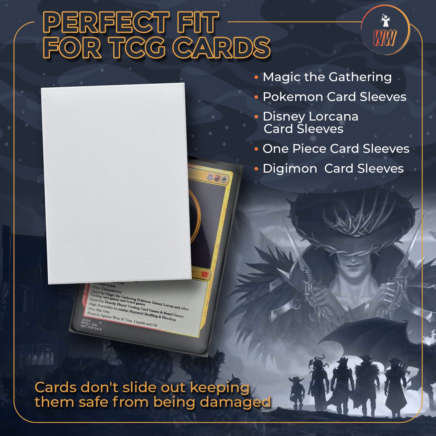 MTG Card Sleeves (White Textured) - Pack of 105 - Smooth Shuffling, 100 Micron Thickness - 66mm x 90mm, Compatable with Disney Lorcana